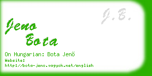 jeno bota business card
