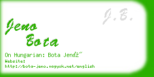 jeno bota business card